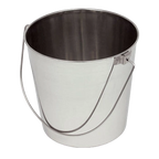 Stainless Steel Pails,"Open metal pail with wire handle"