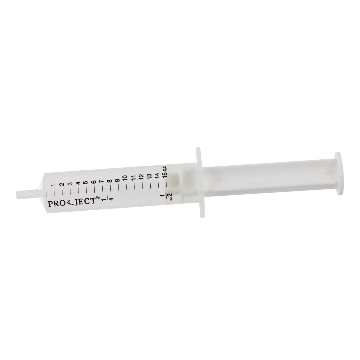 Semen Safe All Plastic Sterile Syringes Luer Slip Tip,"Clear plastic syringe with luer slip tip, side view"