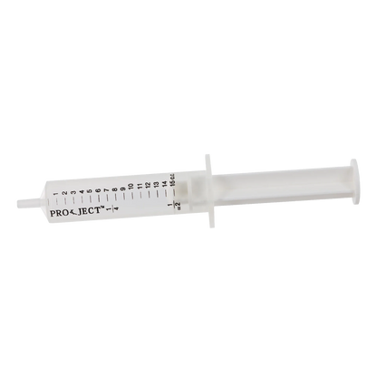Semen Safe All Plastic Sterile Syringes Luer Slip Tip,"Clear plastic syringe with luer slip tip, side view"