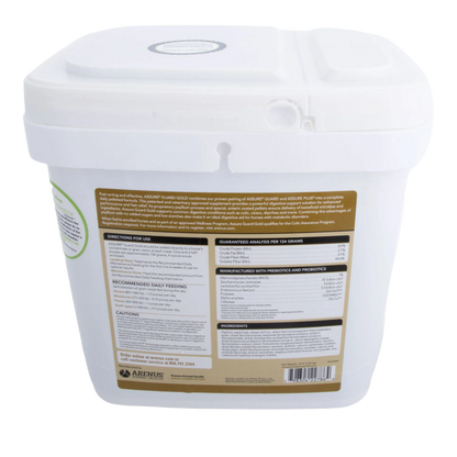 Assure® Guard Gold,"White plastic bucket with hinged lid and back label"