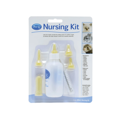 PetAg® Nursing Kits,"Packaged nursing bottle kit with nipples, cap, and cleaning brush"