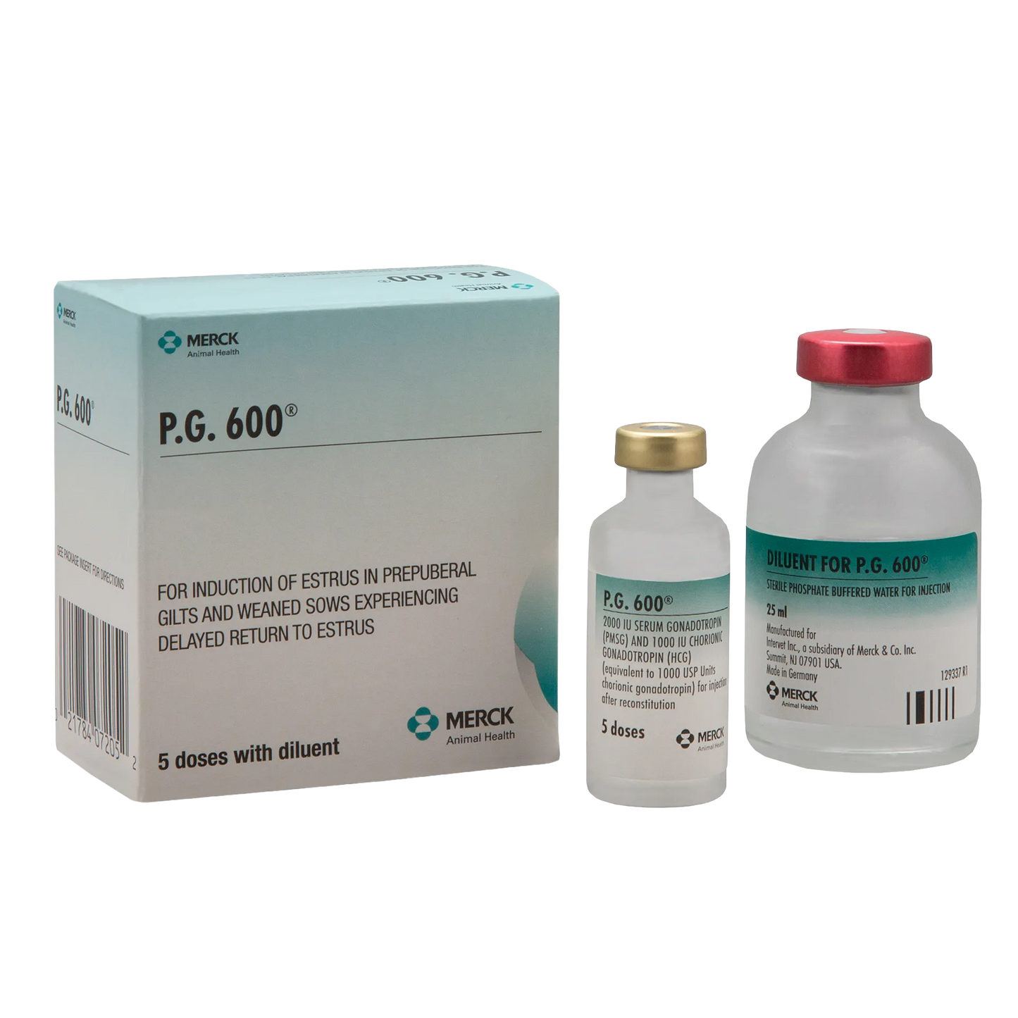 P.G. 600®,"Box with two labeled vials, including diluent vial"