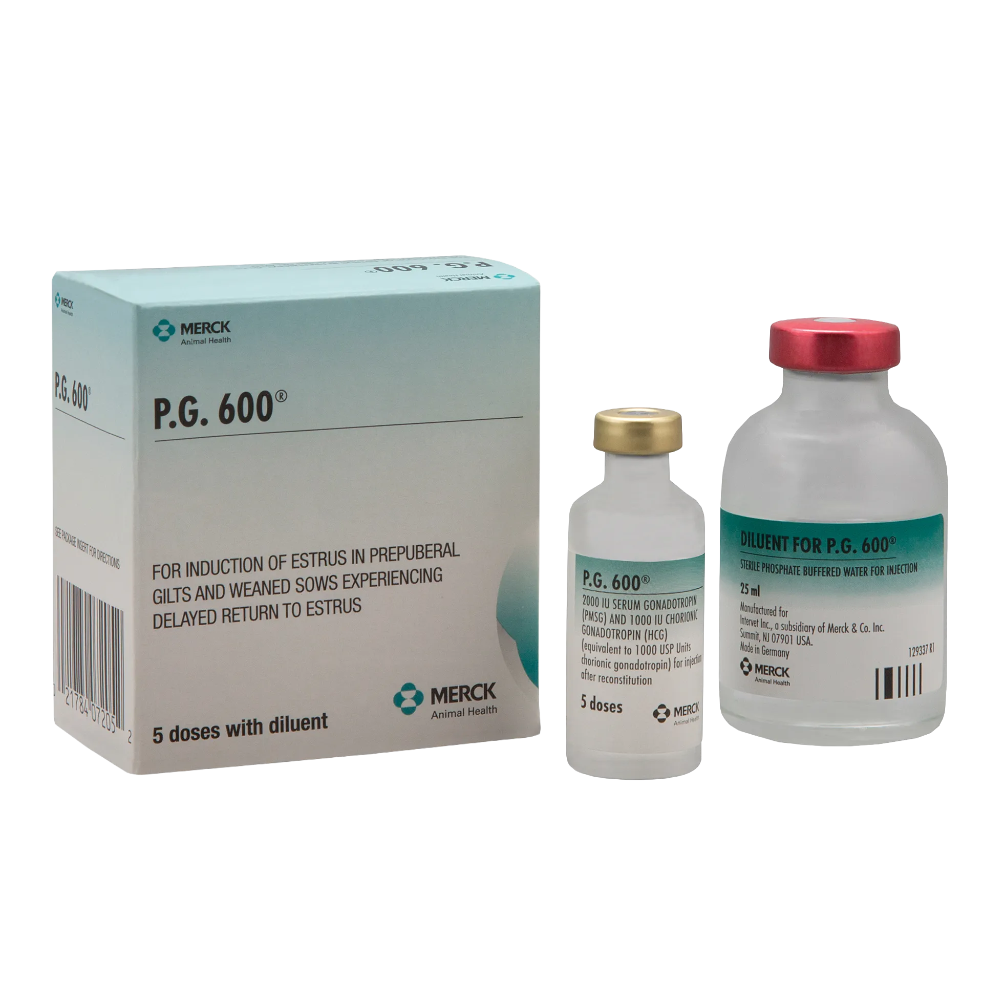 P.G. 600®,"Box with two labeled vials, including diluent vial"