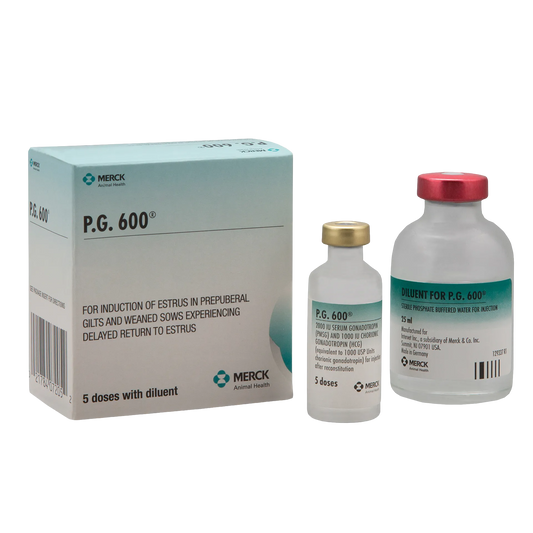 P.G. 600®,"Box with two labeled vials, including diluent vial"