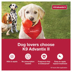 K9 Advantix™ II,"Three dogs on grass, front dog with red ball and bandana"