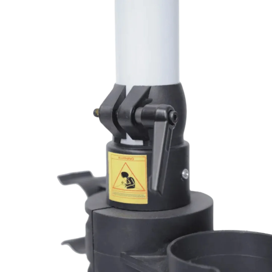 Movable Dryer Stand for Duo-Surge Dryer by Waggz,"Close-up of black stand bracket and cup holder"