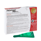 Frontline® Plus for Dogs,"Back of box with green applicator blister pack"