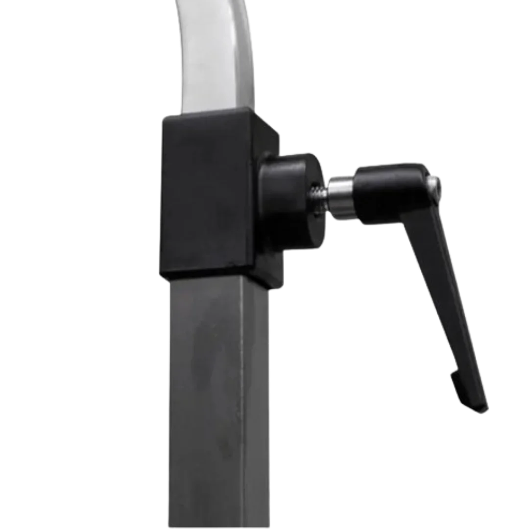 "44"" Dog Grooming Drying Electric Table without Drawer with Caster by Waggz","Black adjustment clamp with lever on metal support bar"
