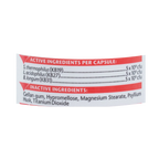 Azodyl™ Caps Small Capsules,"Close-up of ingredient label panel on capsule packaging"