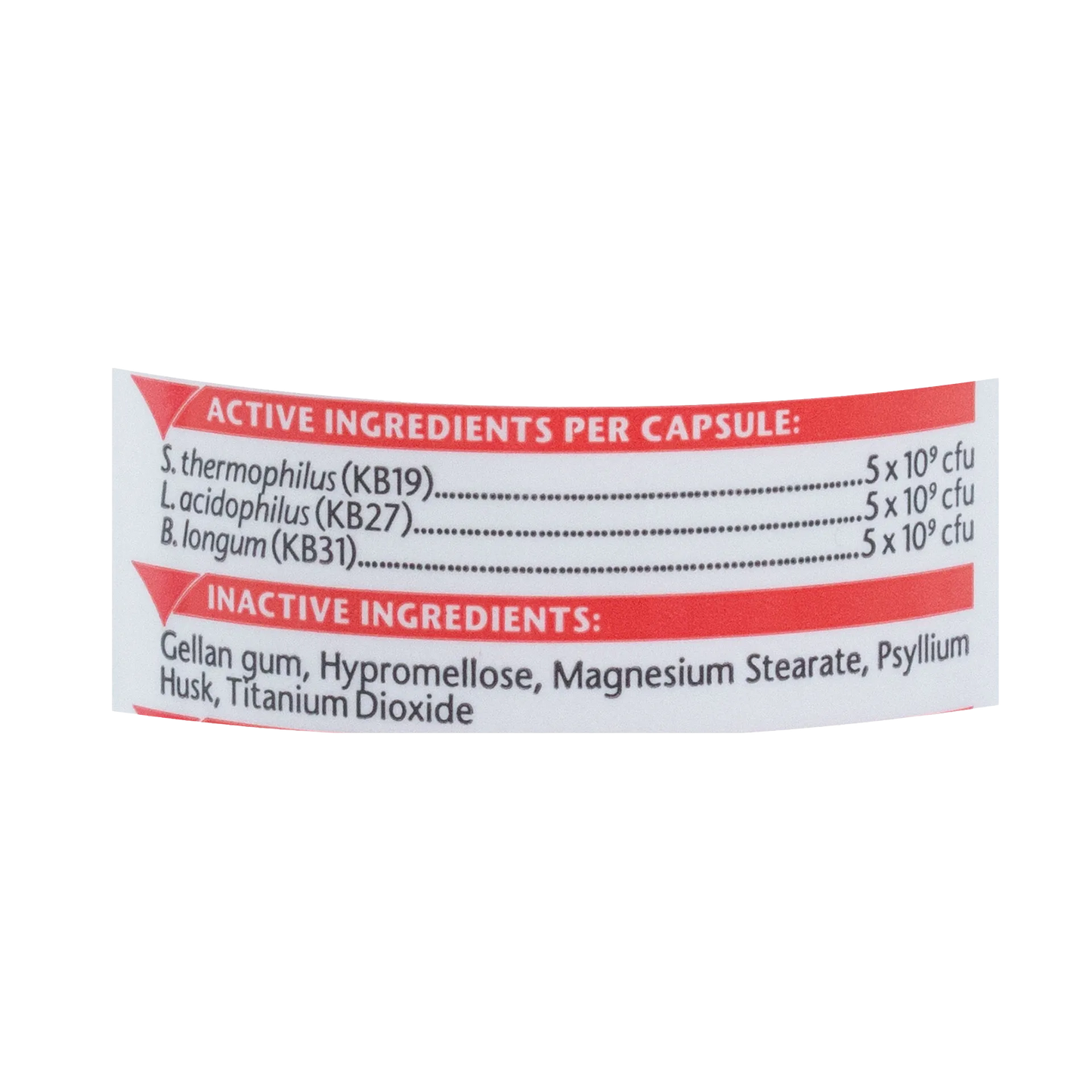 Azodyl™ Caps Small Capsules,"Close-up of ingredient label panel on capsule packaging"