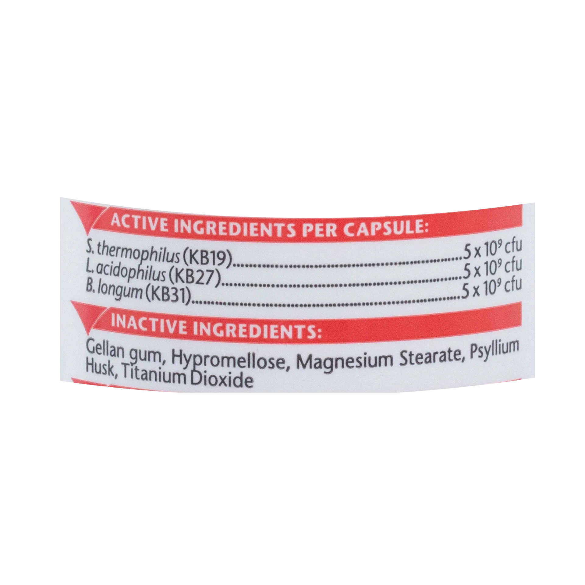 Azodyl™ Caps Small Capsules,"Close-up of ingredient label panel on capsule packaging"
