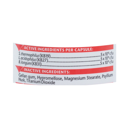 Azodyl™ Caps Small Capsules,"Close-up of ingredient label panel on capsule packaging"