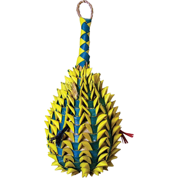 Pineapple Pinata Foraging Toy,"Yellow and blue pineapple-shaped hanging toy"