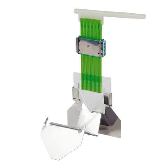 IMV Straw Bubbler and Filler System,"Metal stand with green straw bundle and white handle"