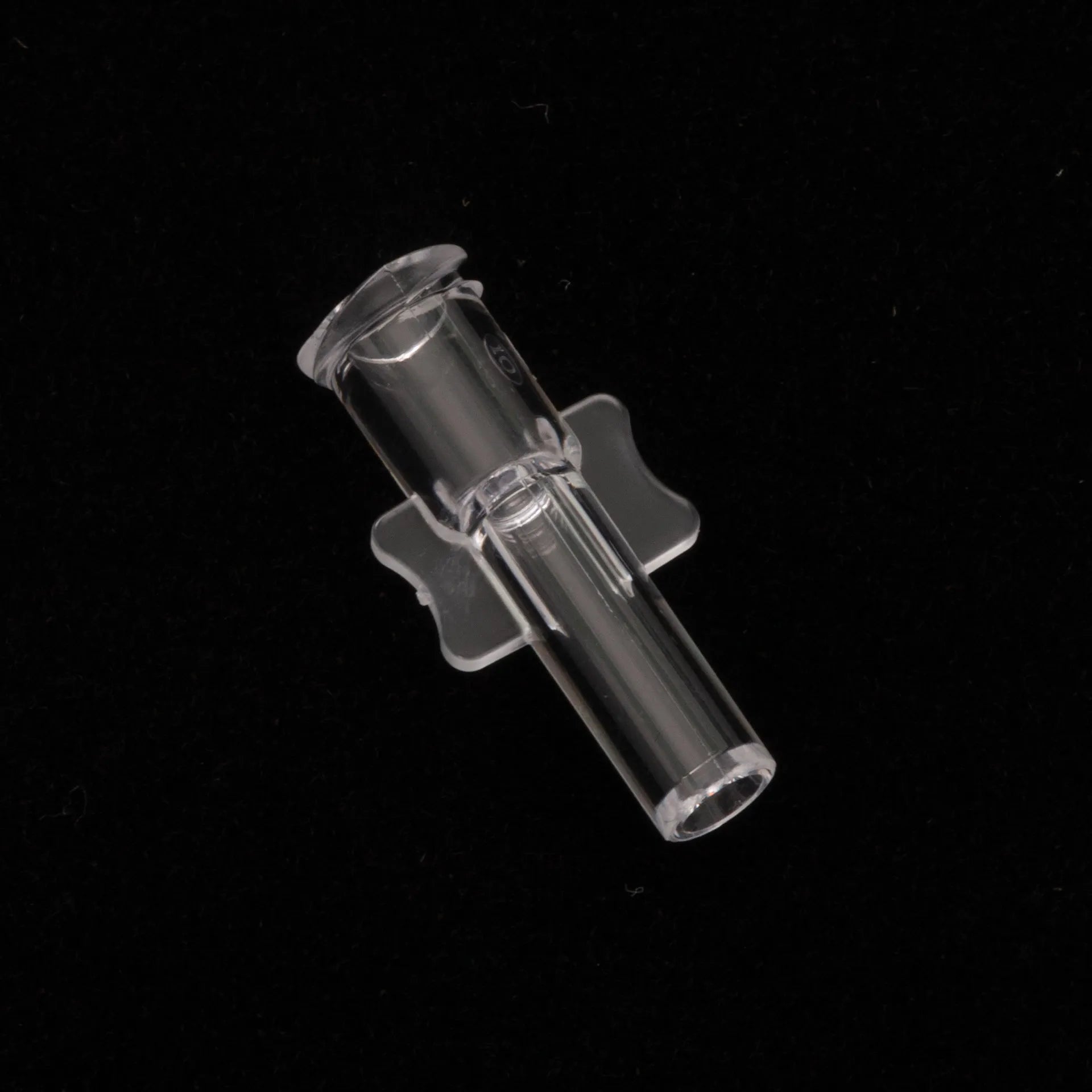 Straw Adapter,"Clear plastic straw adapter with side grip tabs"