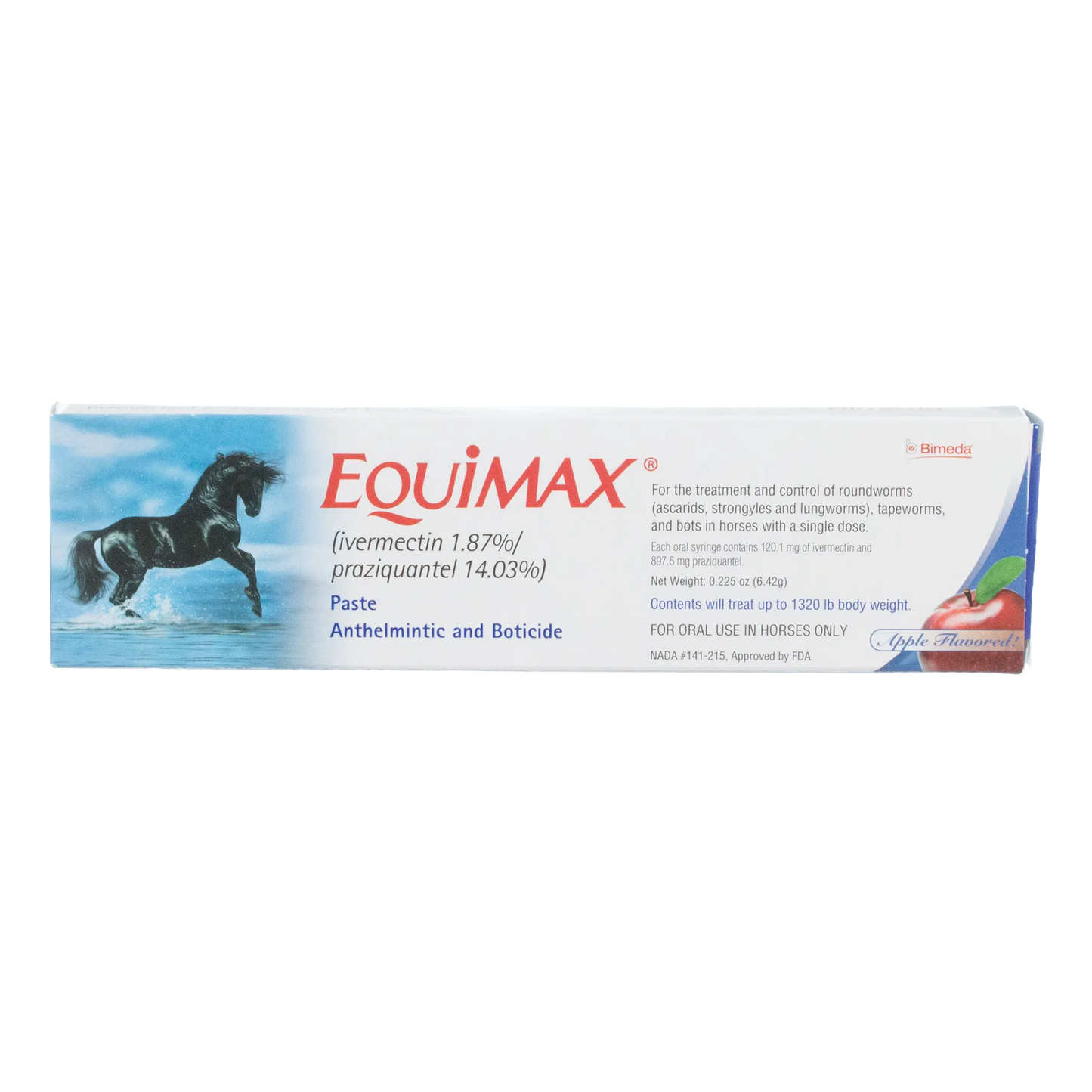 EquiMAX®,"Product box with horse image and apple graphic"