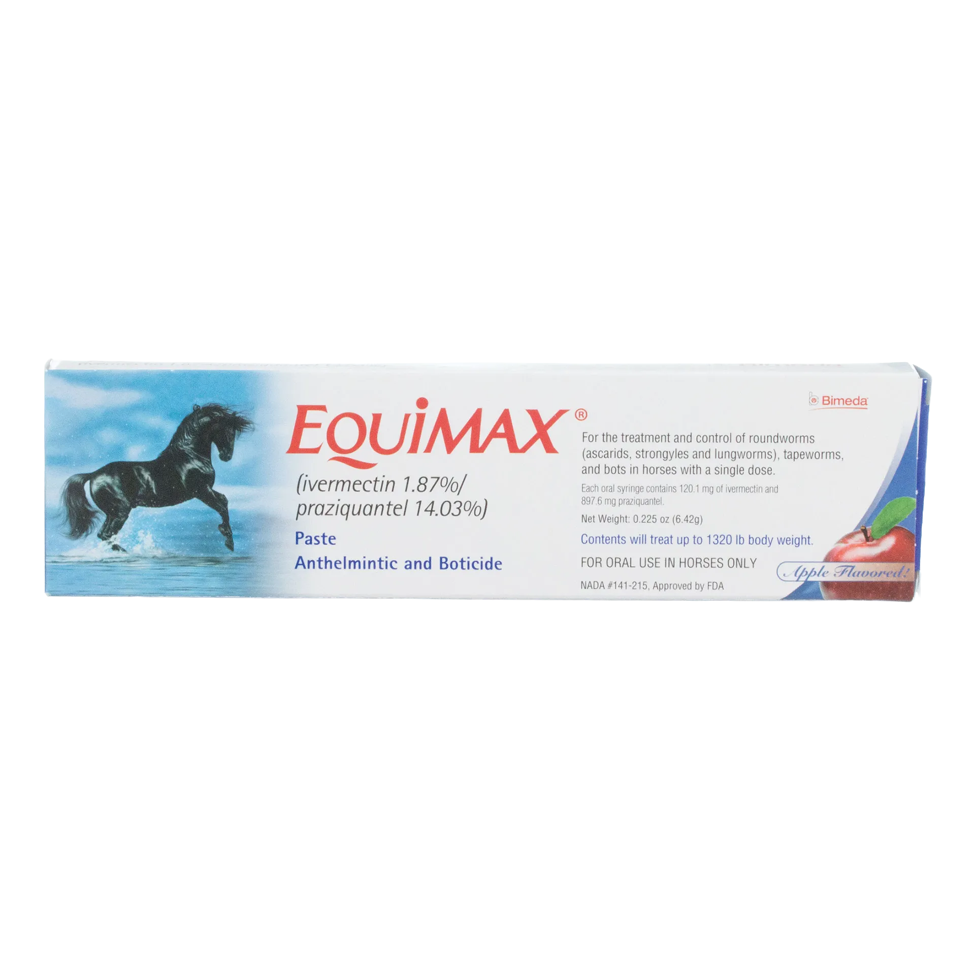 EquiMAX®,"Product box with horse image and apple graphic"