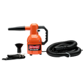 Quick Draw Compact Dog Dryer Variable Speed,"Orange handheld pet dryer with hose and nozzle attachments"