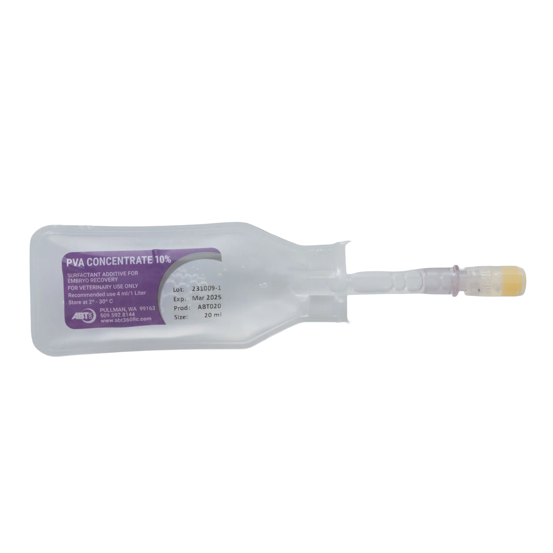 ABT PVA Concentrate,"Clear plastic vial in sealed tray with yellow cap"