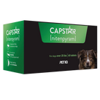 Capstar™,"Green and black product box with dog photo, angled front view"