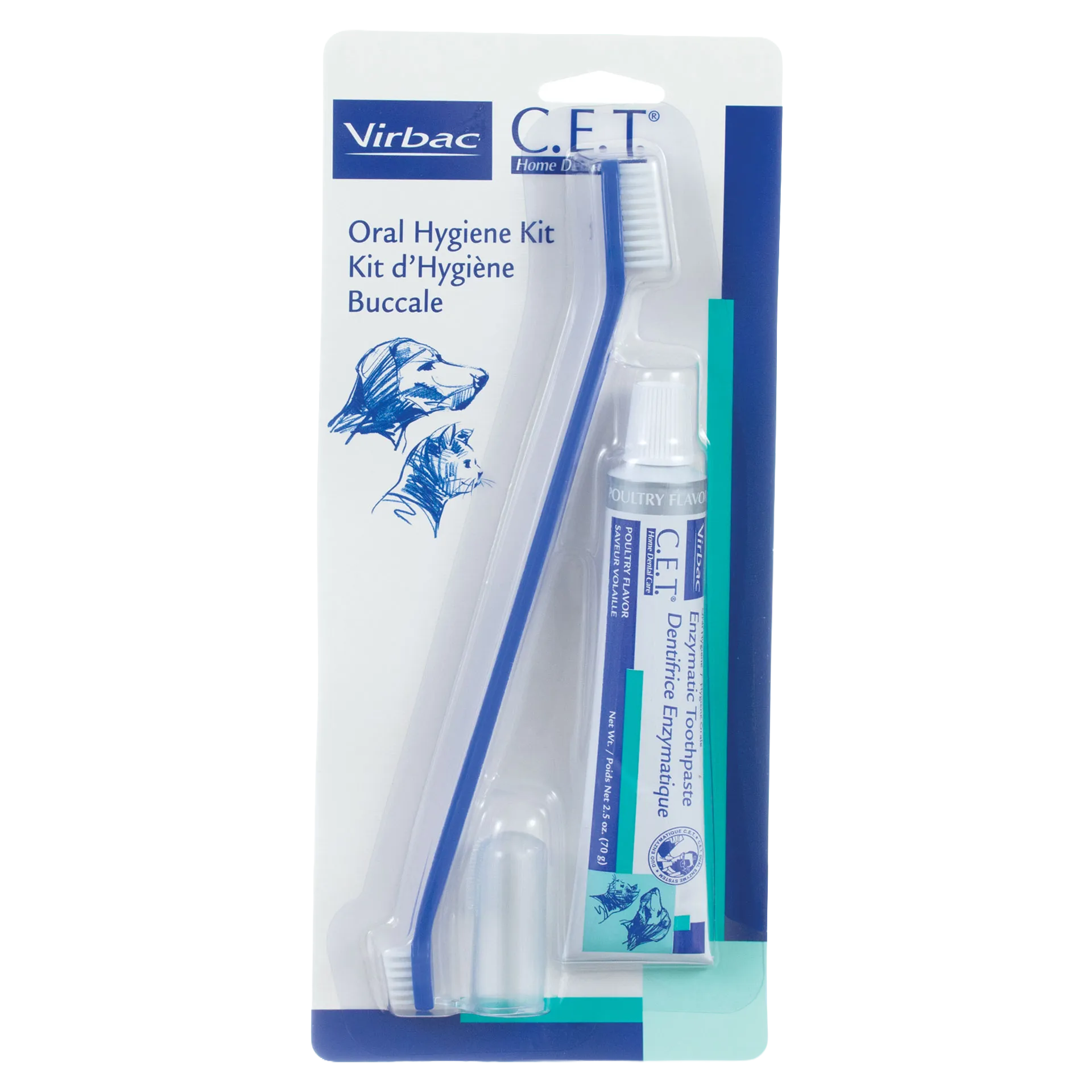 C.E.T.® Toothbrush Kit,"Blue toothbrush and toothpaste tube in blister pack"