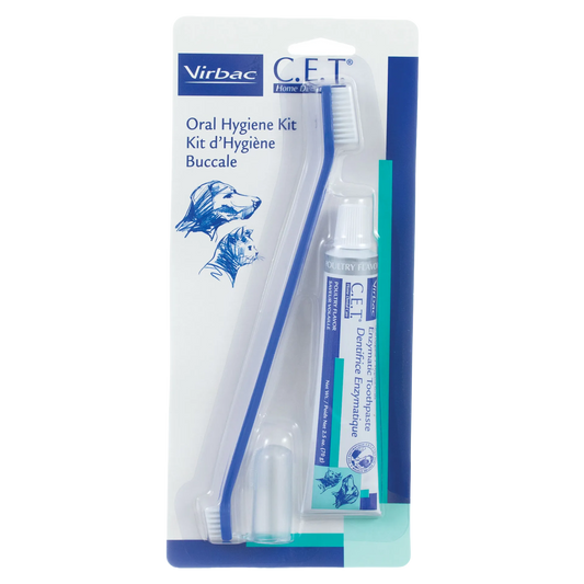 C.E.T.® Toothbrush Kit,"Blue toothbrush and toothpaste tube in blister pack"