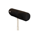 Single Leg Hydraulic Equine Breeding Phantom,"Black padded cylindrical phantom on single metal leg"