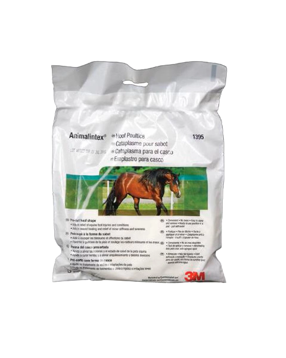 Animalintex® Treatment Poultice Pads,"White poultice pad package with horse image"