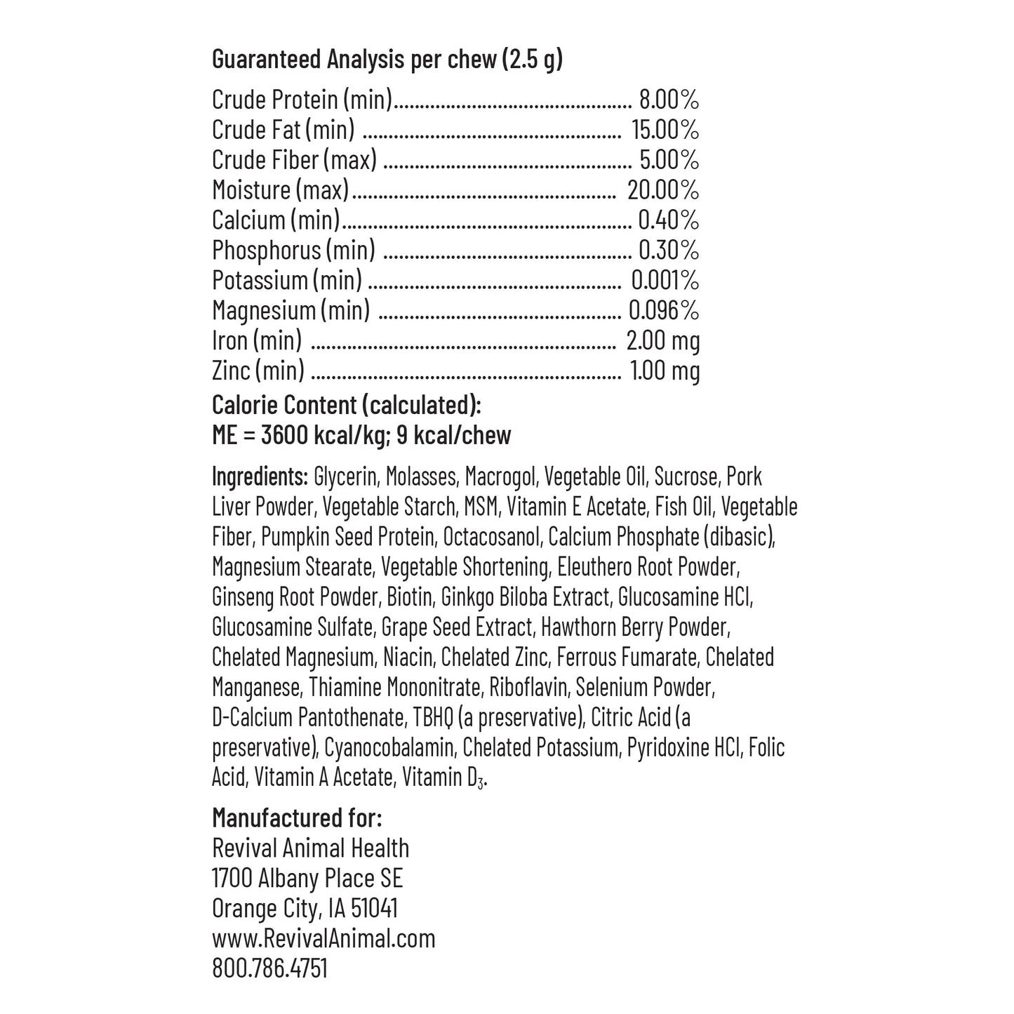 Breeder's Edge® Oxy Stud™,"Back label with guaranteed analysis and ingredient panel"