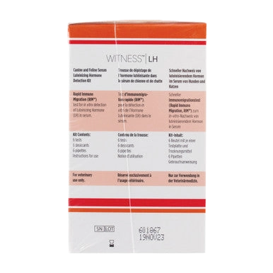 WITNESS™ LH Test Kit,"Test kit box front with orange header and white pouch"