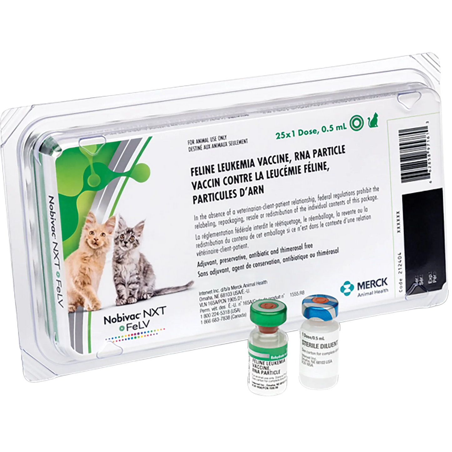 NOBIVAC® NXT FeLV,"Blister pack with two vaccine vials in front"