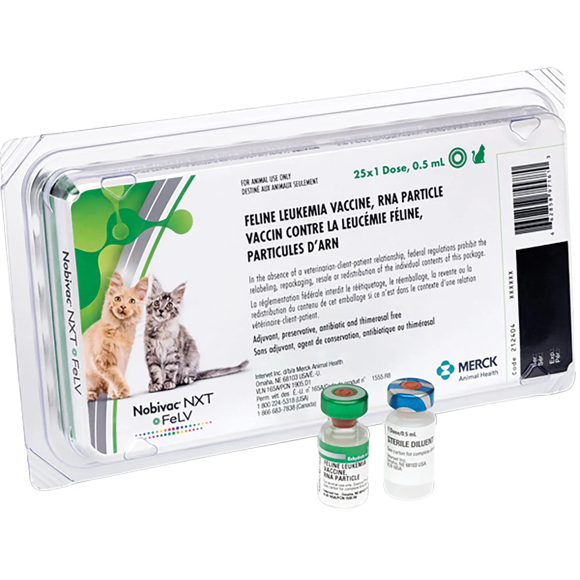 NOBIVAC® NXT FeLV,"Blister pack with two vaccine vials in front"