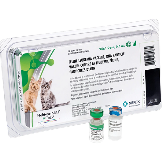 NOBIVAC® NXT FeLV,"Blister pack with two vaccine vials in front"