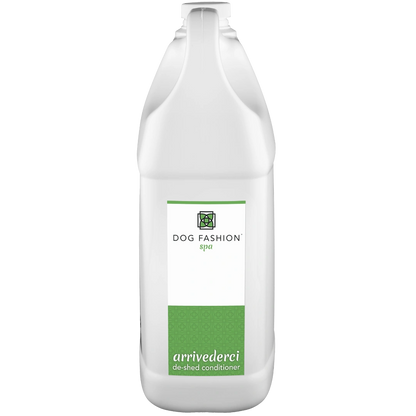 Arrivederci De-shedding Conditioner,"White gallon bottle with green front label"