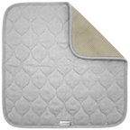 Puppywarmer Incubator Pee Pad,"Quilted gray pee pad with corner folded to show backing"