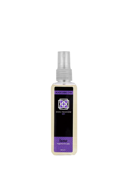 Luna Fragrance,"Rectangular spray bottle with clear cap and purple label"