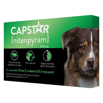 Capstar™,"Green and black box with dog portrait"