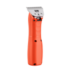 Emerge Clipper Orange with Wide 30 Blade by Andis,"Orange clipper with silver wide blade, angled front view"