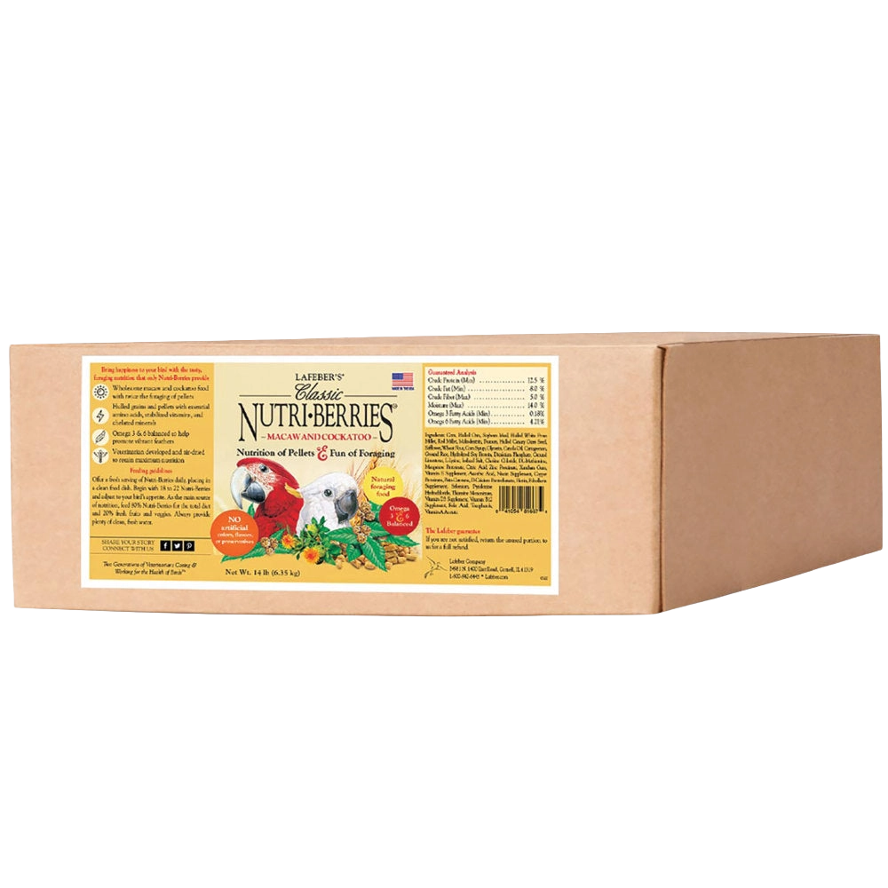 Lafeber Classic Nutri-Berries,"Brown product box with front label visible"