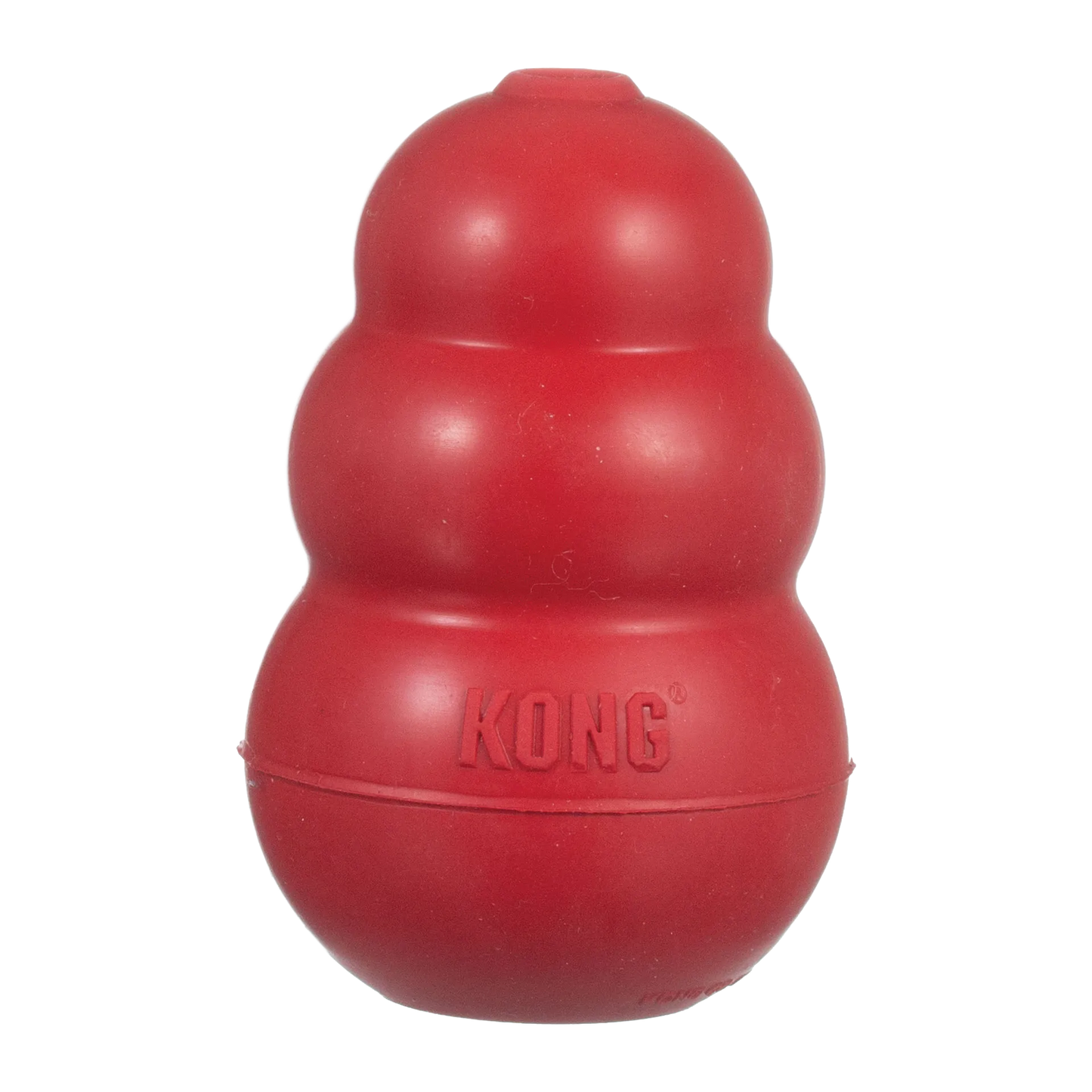 Kong® Classic,"Red tiered rubber dog toy, front view"