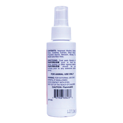 Pad-Tough™,"White spray bottle with nozzle and back label"