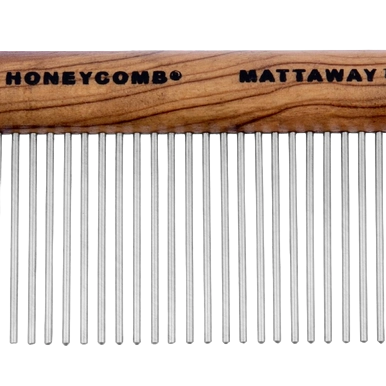 Aaronco 7"" Woody's Honeycomb Mattaway","Wood-grain comb with long clear teeth"
