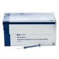 3cc MonoJect™ Syringes with 20 gauge Needles,"Box with syringe and attached needle in front"