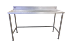 Stainless Steel Work Table,"Work table with backsplash and crossbar support"