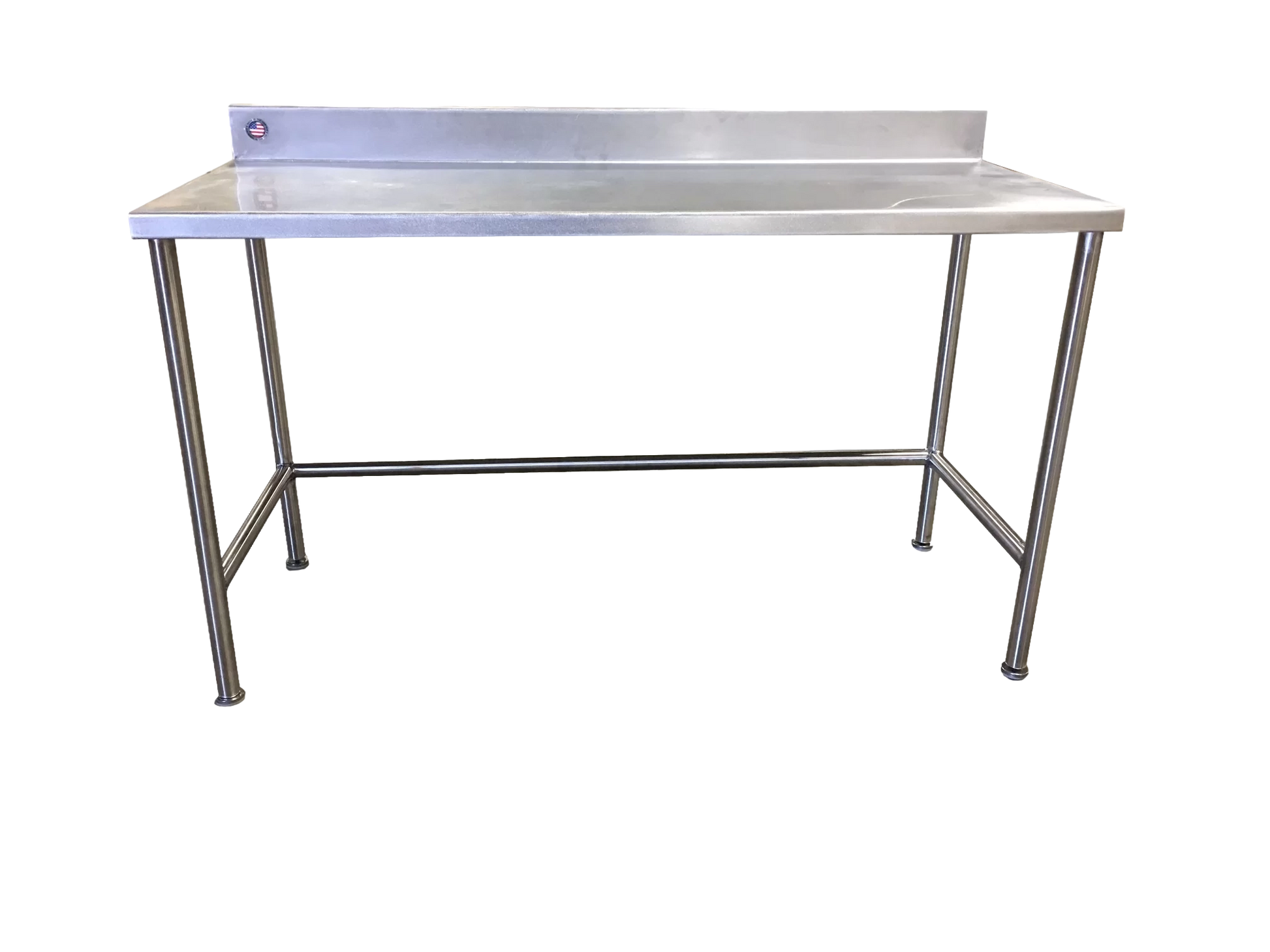 Stainless Steel Work Table,"Work table with backsplash and crossbar support"