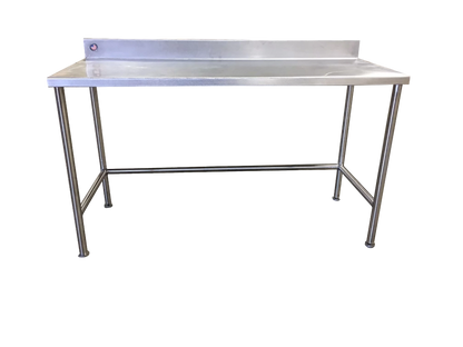 Stainless Steel Work Table,"Work table with backsplash and crossbar support"