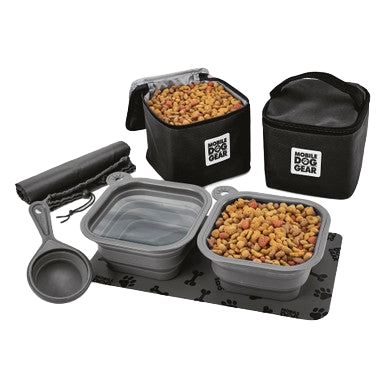 Mobile Dog Gear Dine Away® Food Set,"Portable food set with two bowls, scoop, and bags"
