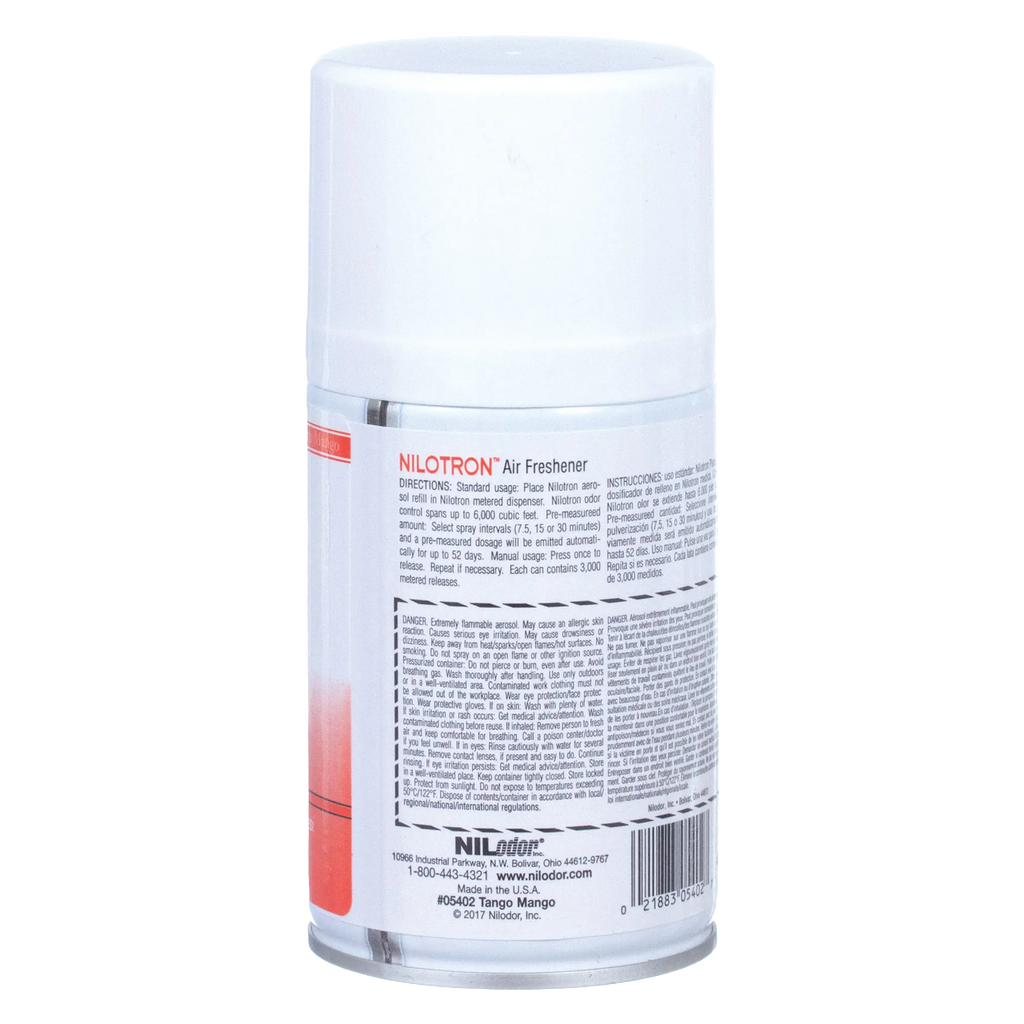 Nilodor Nilotron™ Designer Aerosols,"Back view of aerosol can with white cap and label"