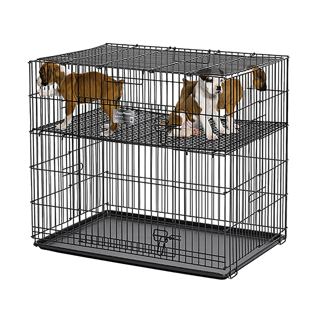 Midwest® Puppy Playpen,"Black wire playpen with raised mesh floor and bottom tray"