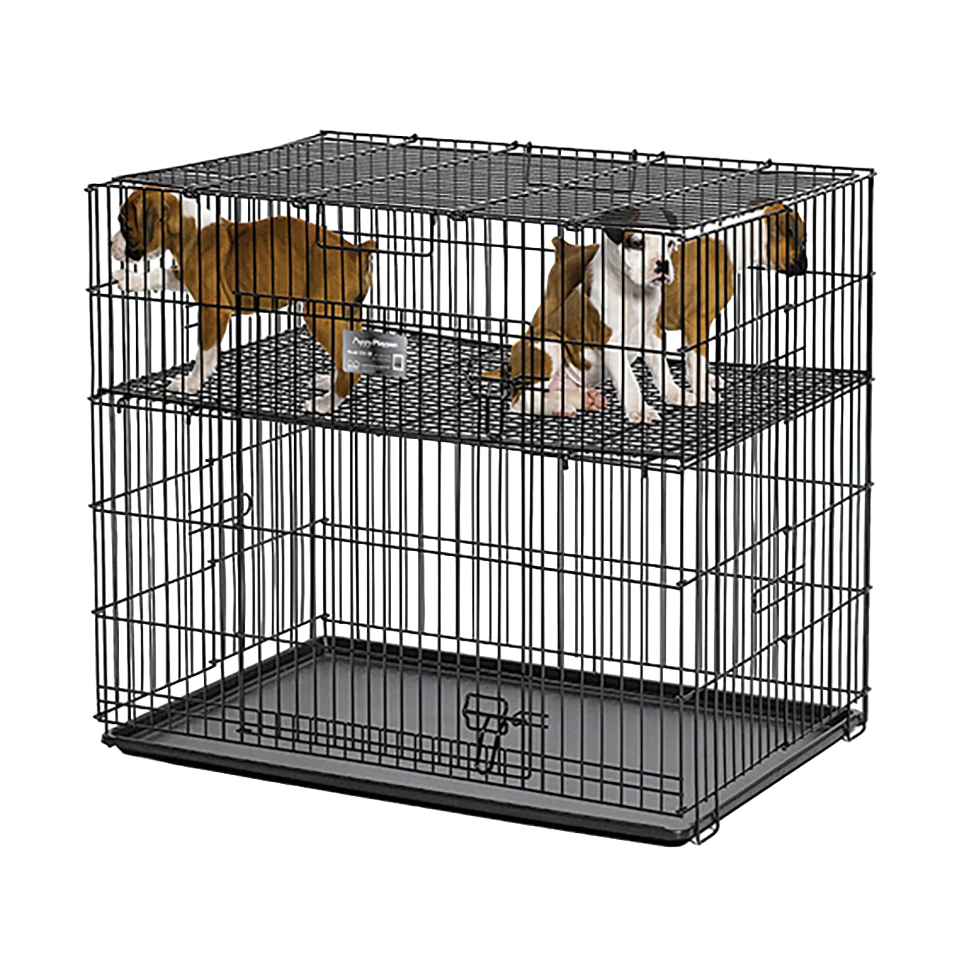 Midwest® Puppy Playpen,"Black wire playpen with raised mesh floor and bottom tray"